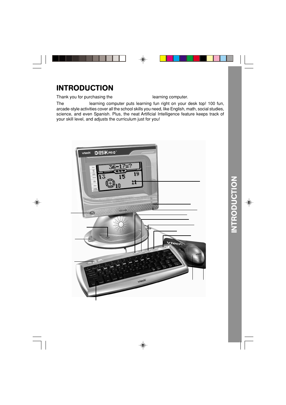 Introduction | VTech DESKPRO 91-XXXXX-00X User Manual | Page 3 / 22