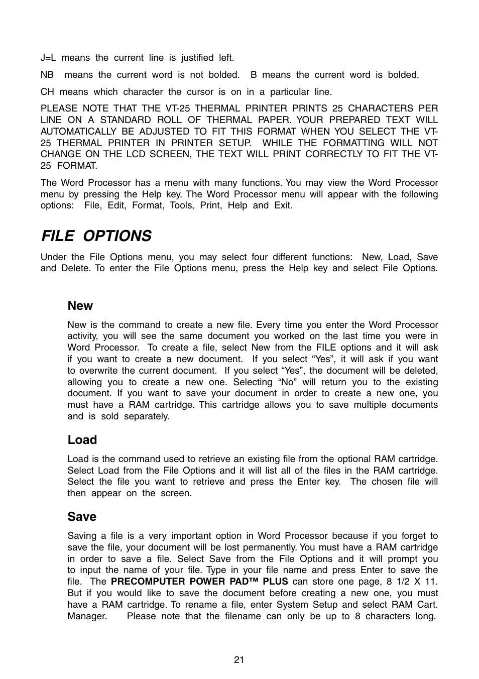 File options | VTech Precomputer Power Pad Plus User Manual | Page 25 / 88