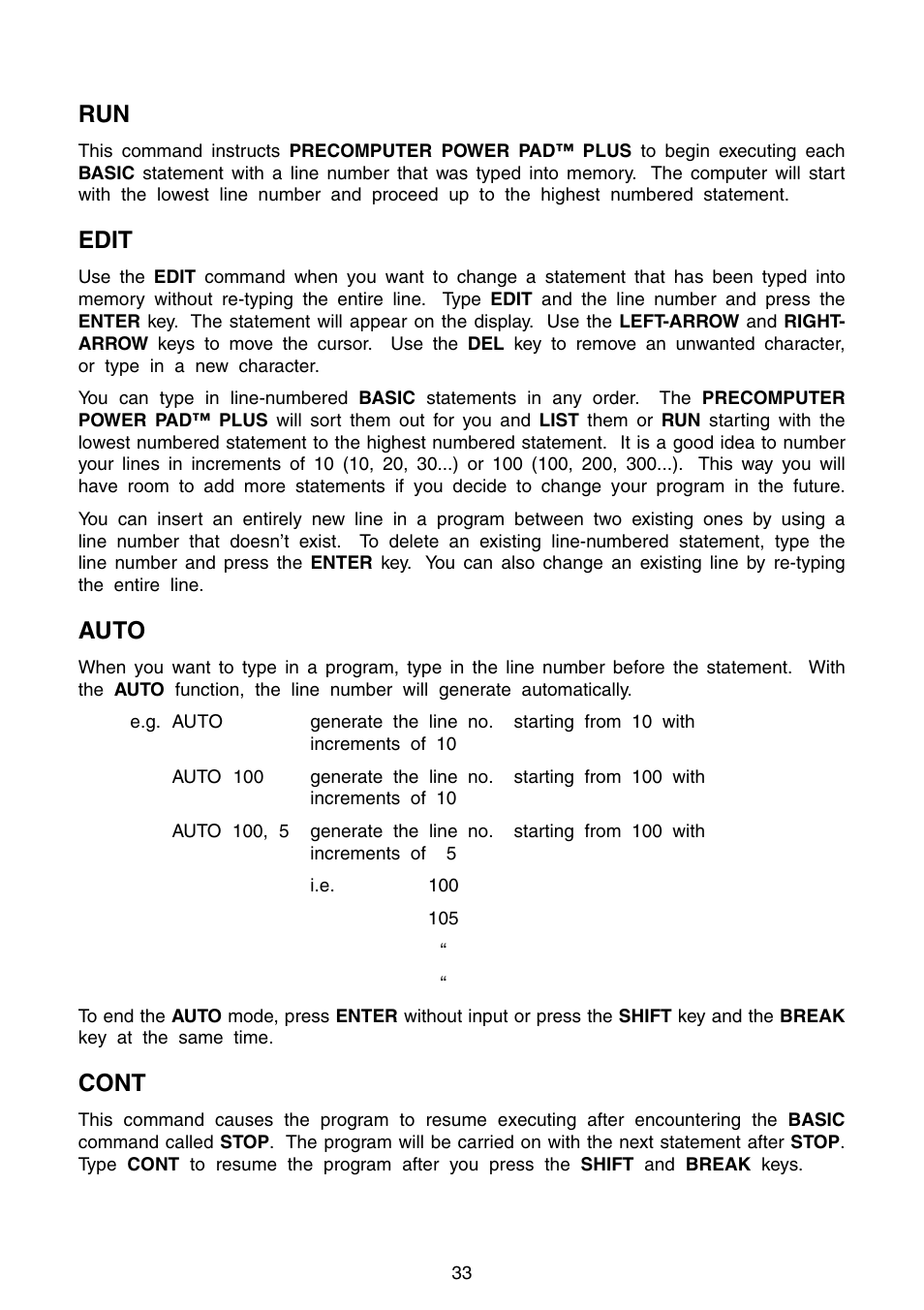 Edit, Auto, Cont | VTech Precomputer Power Pad Plus User Manual | Page 37 / 88