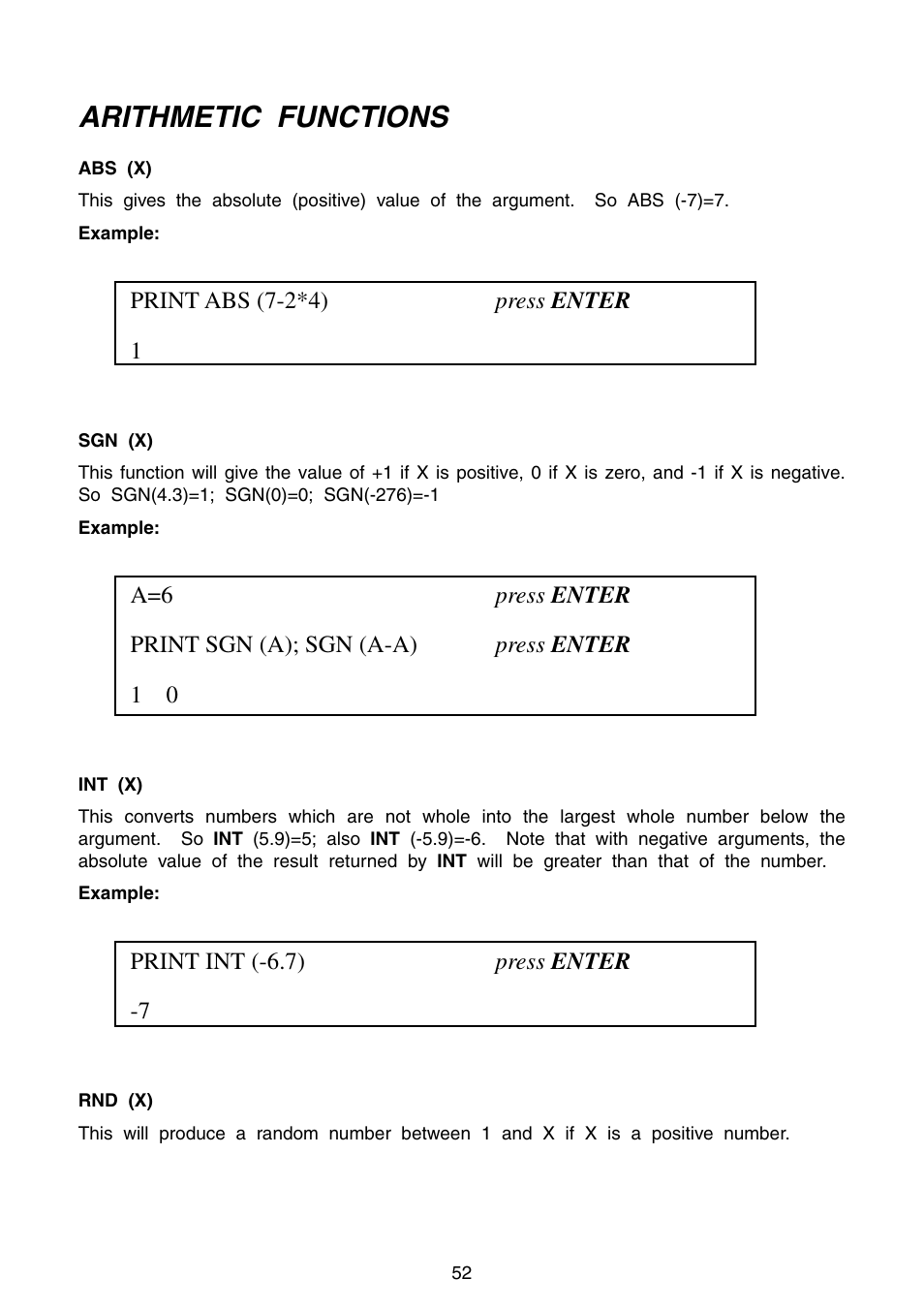 Arithmetic functions | VTech Precomputer Power Pad Plus User Manual | Page 56 / 88