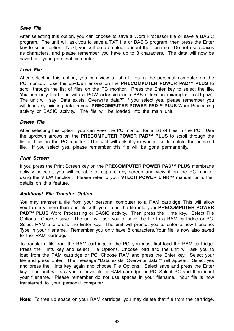 VTech Precomputer Power Pad Plus User Manual | Page 86 / 88