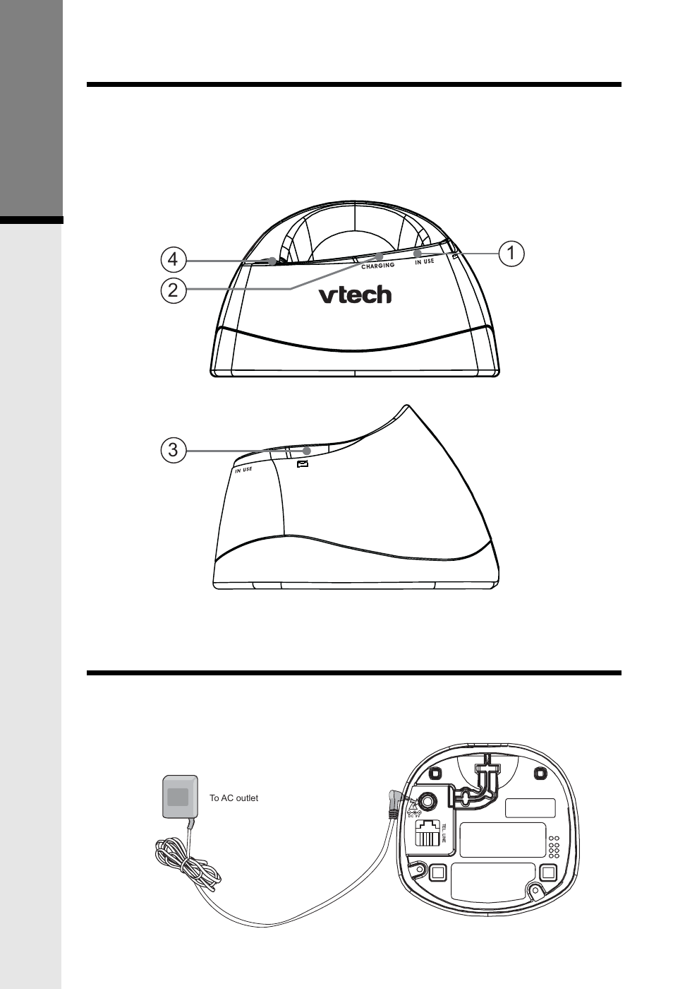 Base unit layout, Setup getting s tarted | VTech VT2625 User Manual | Page 5 / 29