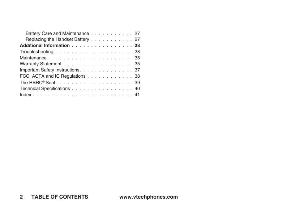 VTech IA5823 User Manual | Page 3 / 44