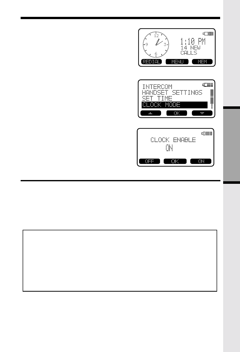 Calls log (caller id), Clock mode (preset to on) b asic opera tion | VTech VT5831 User Manual | Page 19 / 49