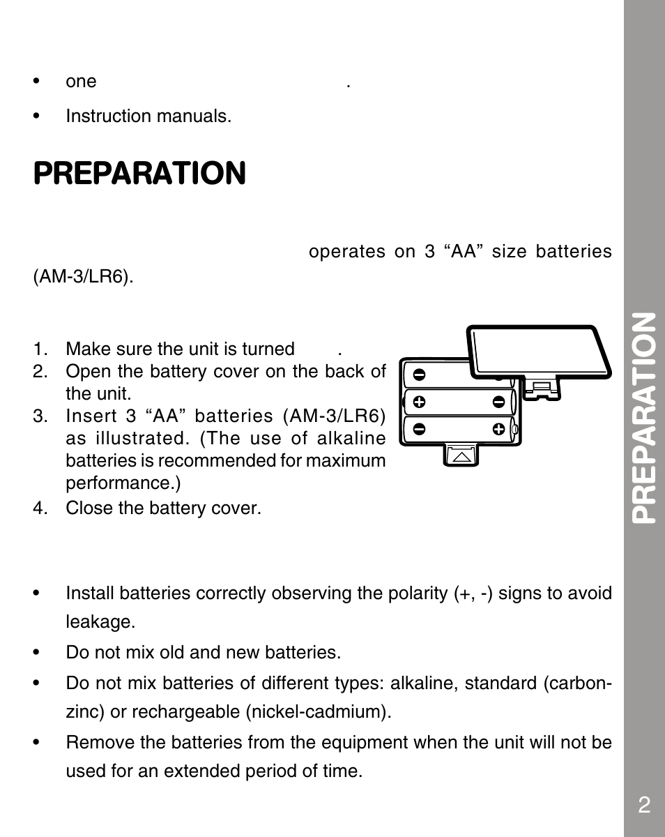Preparation, Included in this package, Power source | Battery installation, Battery notice | VTech 80-067848 User Manual | Page 4 / 14