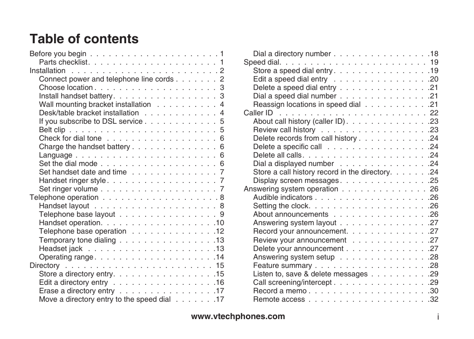 VTech Amplified Phone User Manual | 58 pages