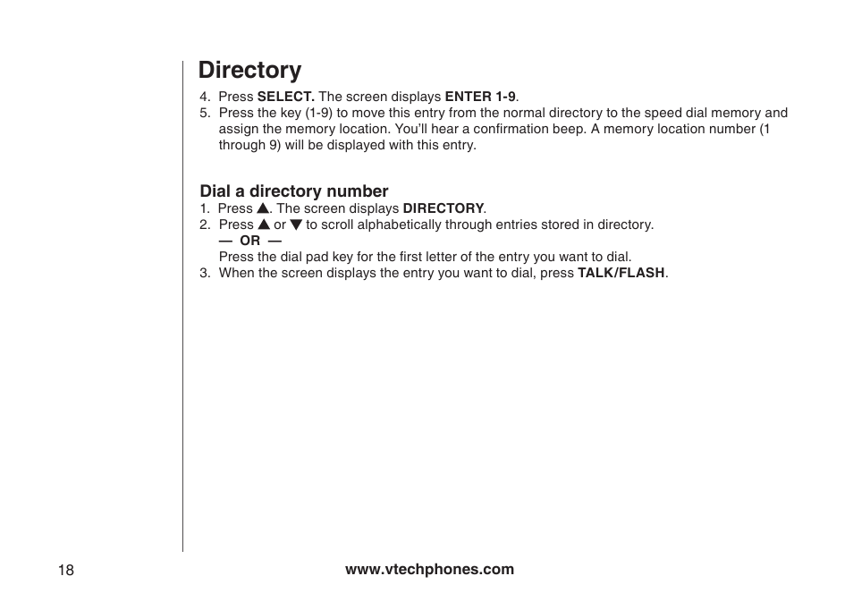 Directory | VTech Amplified Phone User Manual | Page 21 / 58
