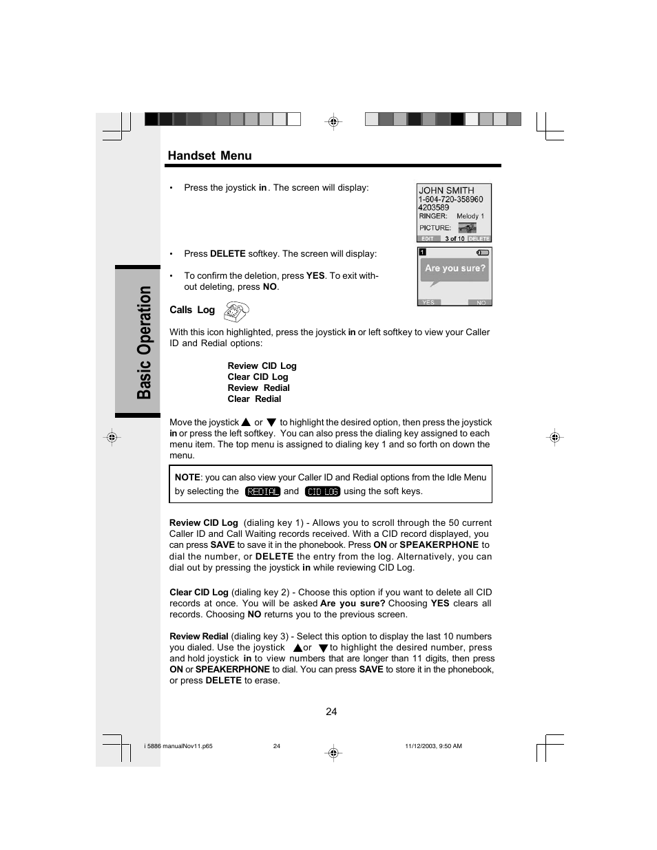 Basic o peration | VTech i 5836 User Manual | Page 26 / 60