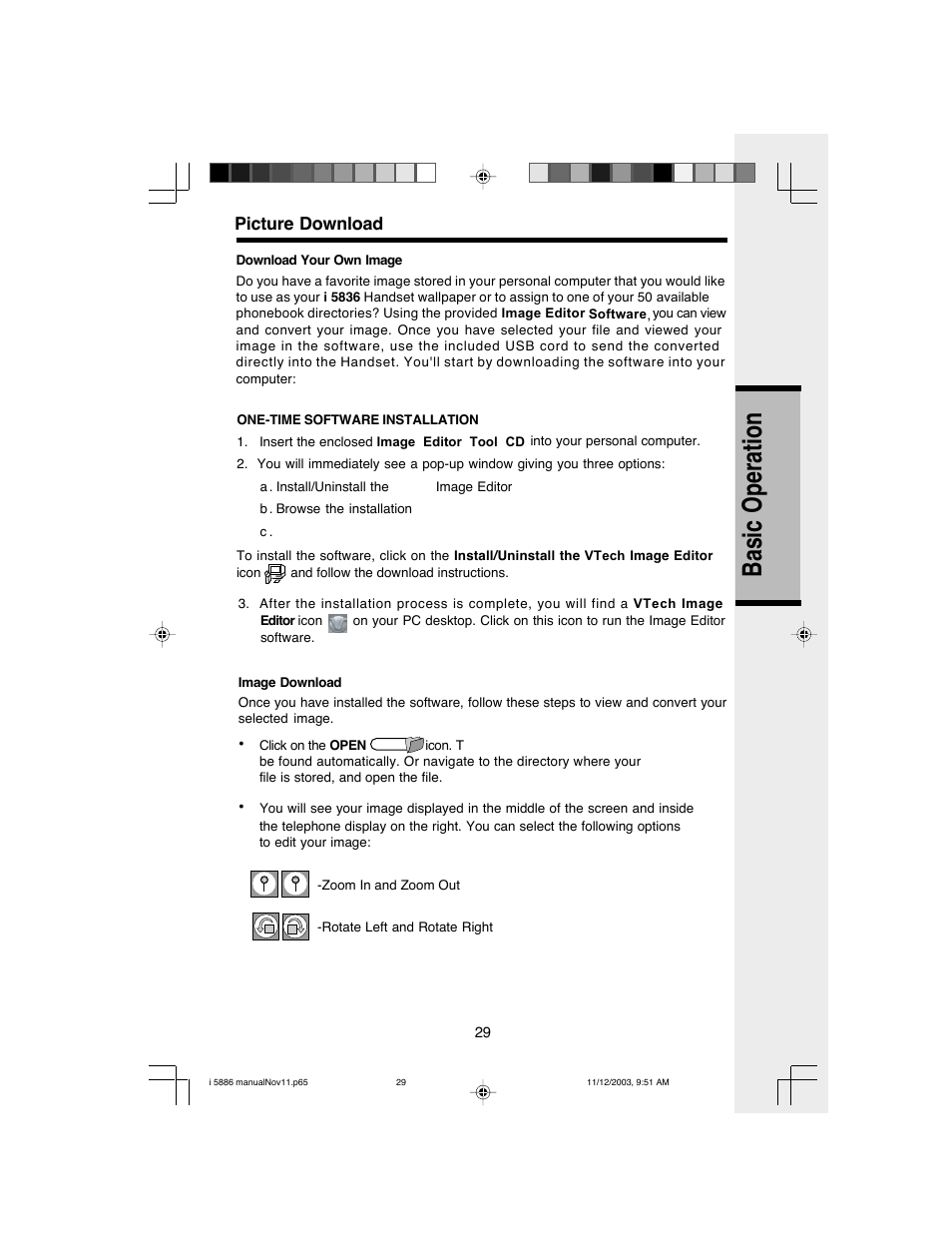 Basic o peration | VTech i 5836 User Manual | Page 31 / 60