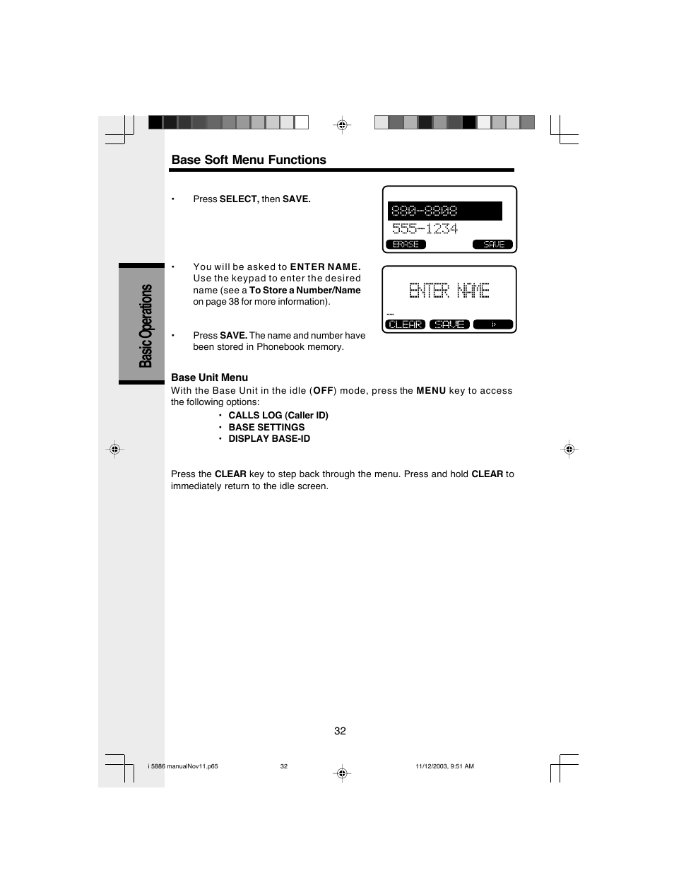 Basic operations | VTech i 5836 User Manual | Page 34 / 60