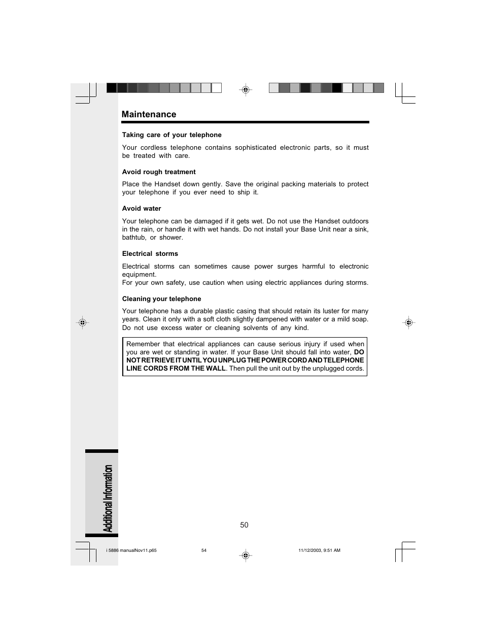 Additional information | VTech i 5836 User Manual | Page 52 / 60