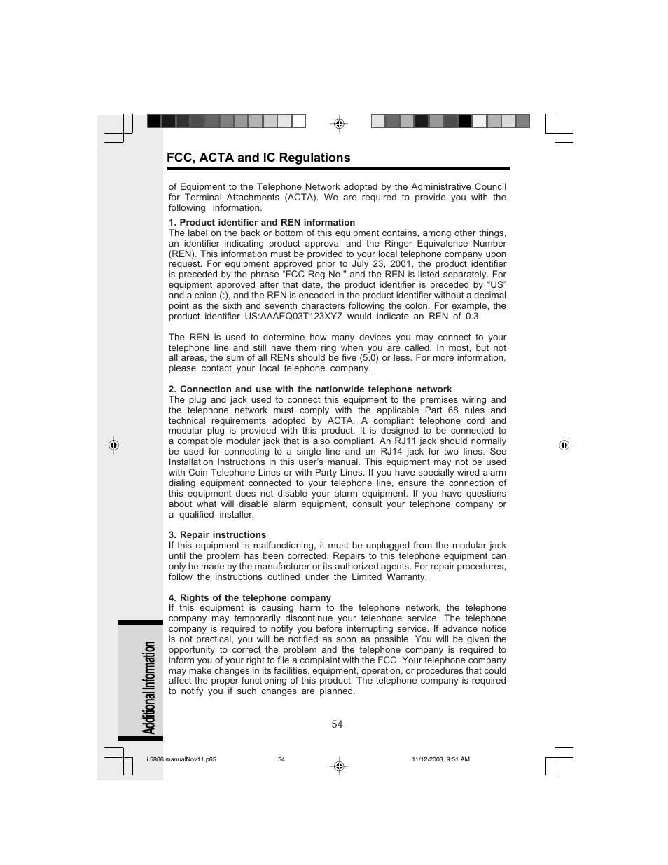 Additional information | VTech i 5836 User Manual | Page 56 / 60