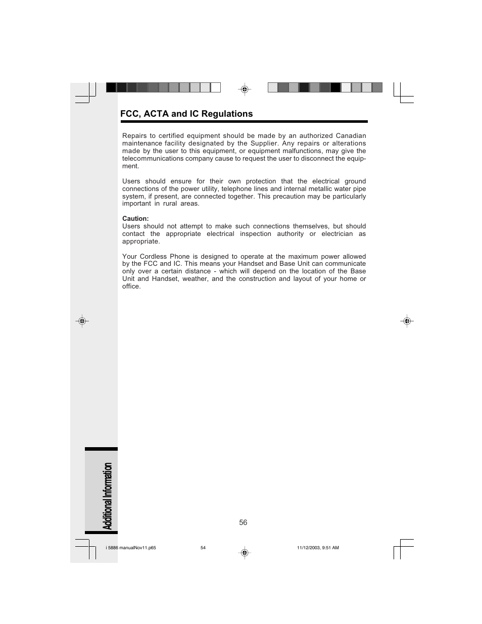 Additional information | VTech i 5836 User Manual | Page 58 / 60