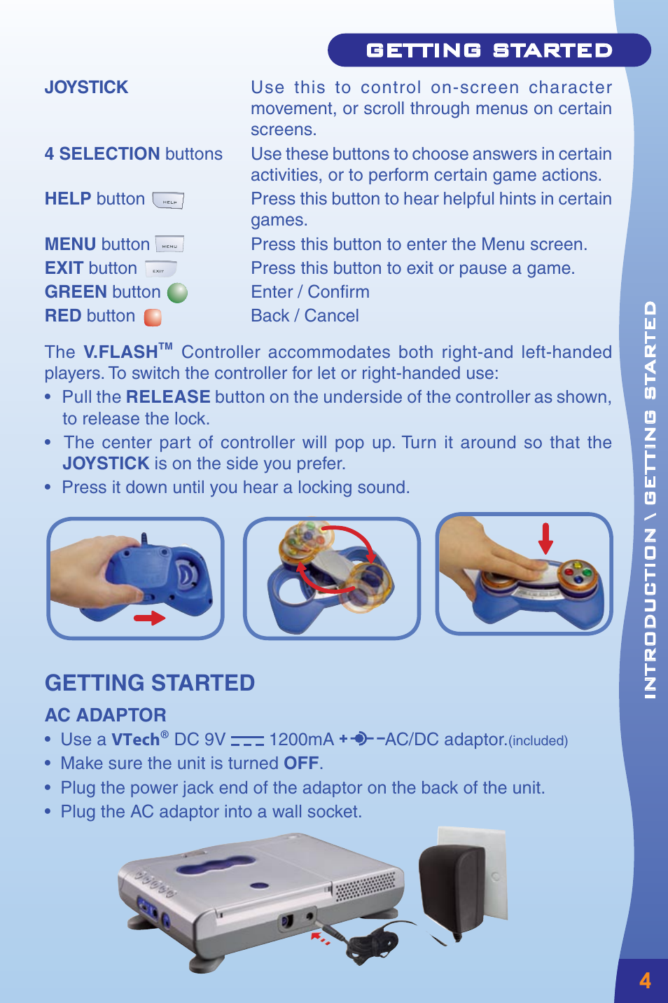 Getting started | VTech Home Edutainment System User Manual | Page 7 / 20