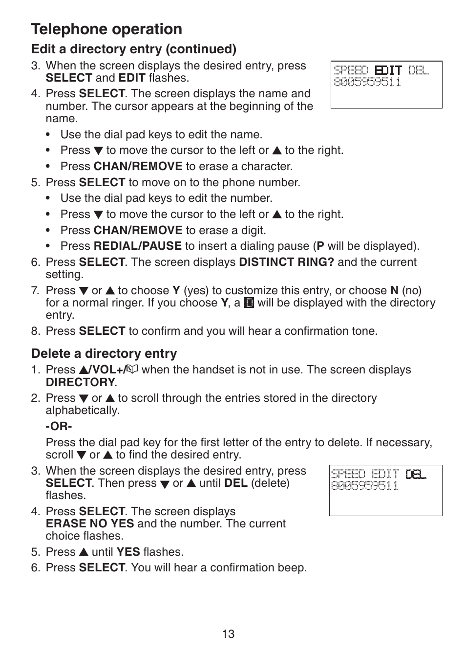 Telephone operation | VTech CS5113 User Manual | Page 15 / 39