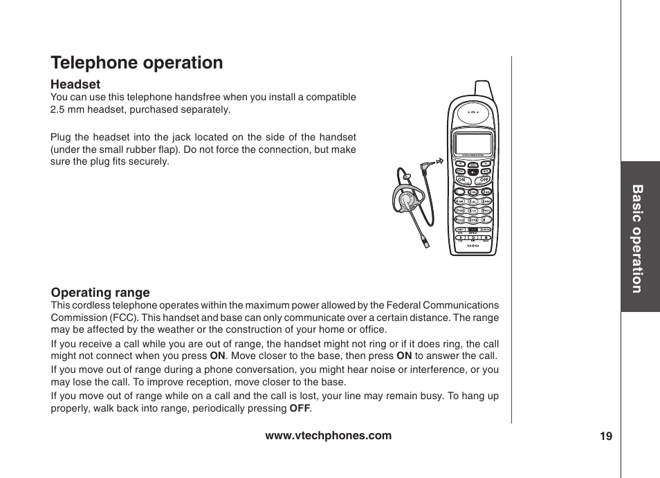 Telephone operation | VTech VT5875 User Manual | Page 20 / 54