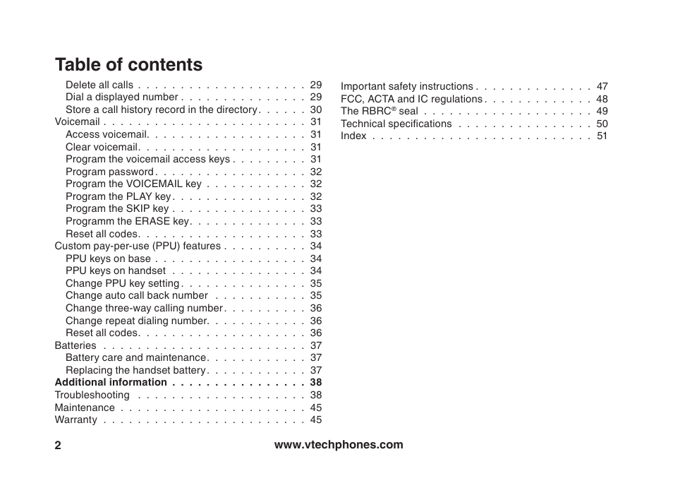 VTech VT5875 User Manual | Page 3 / 54