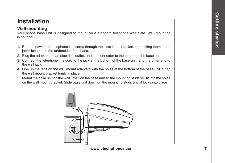 Installation | VTech VT5875 User Manual | Page 8 / 54