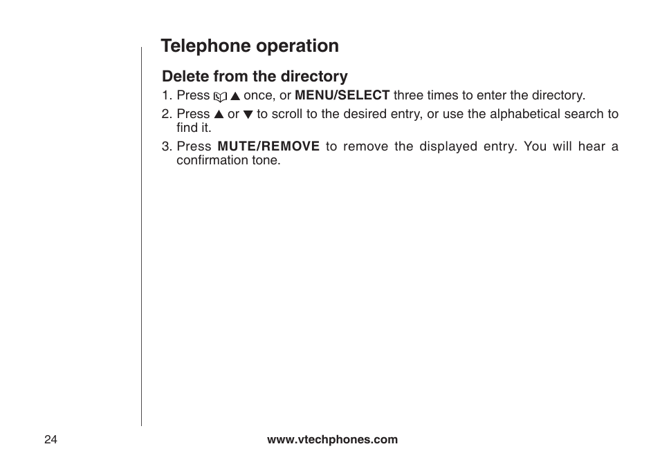 Edit a directory entry, Telephone operation | VTech LS6115-3 User Manual | Page 28 / 59