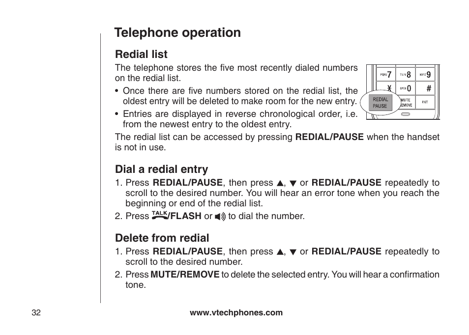 Call log display screen messages, Telephone operation | VTech LS6115-3 User Manual | Page 36 / 59