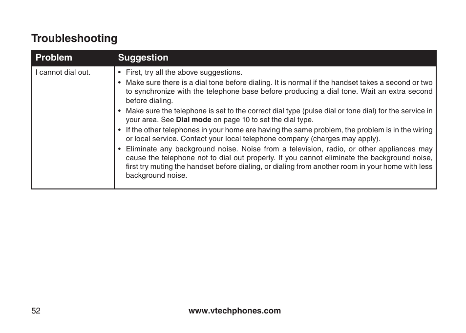 Troubleshooting | VTech CS5121-3 User Manual | Page 55 / 70