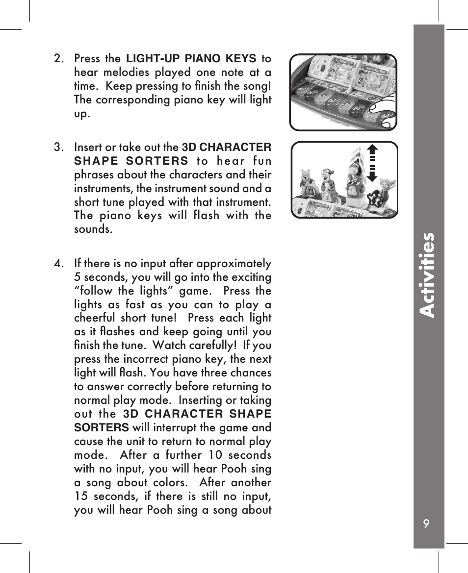 Activities | VTech Sing Piano User Manual | Page 10 / 15