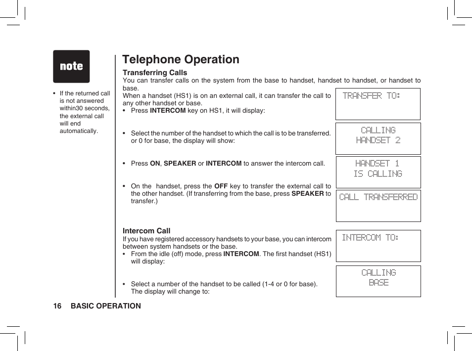 Telephone operation | VTech BS5872 User Manual | Page 16 / 53