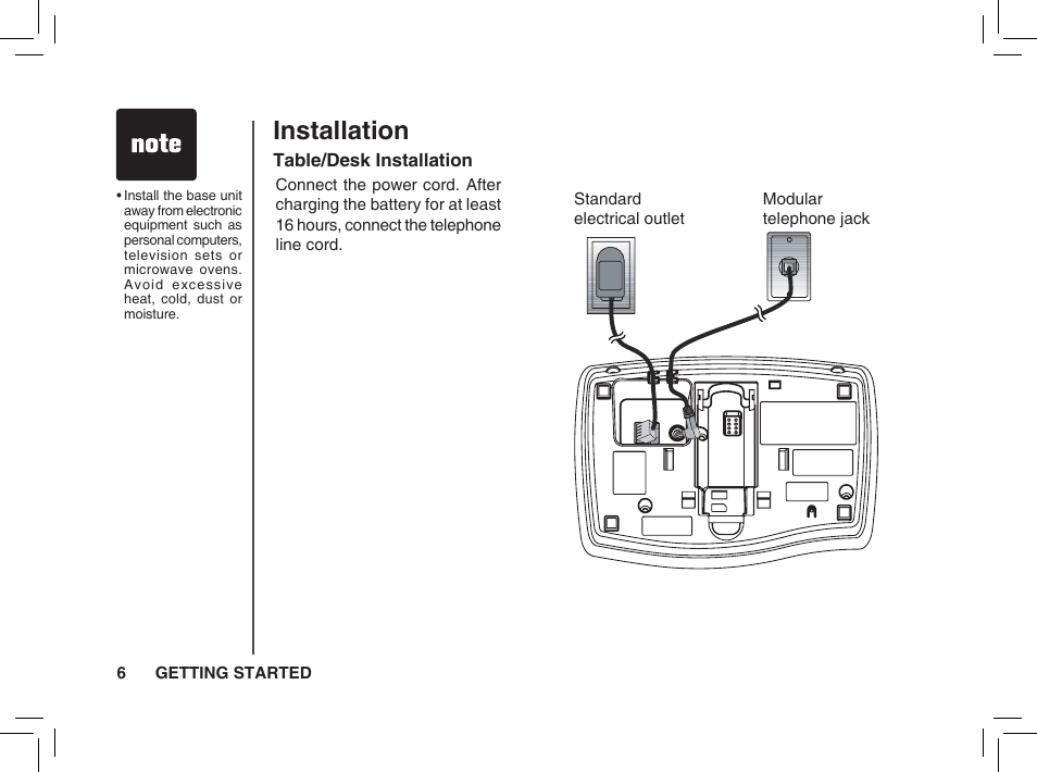 Installation | VTech BS5872 User Manual | Page 6 / 53