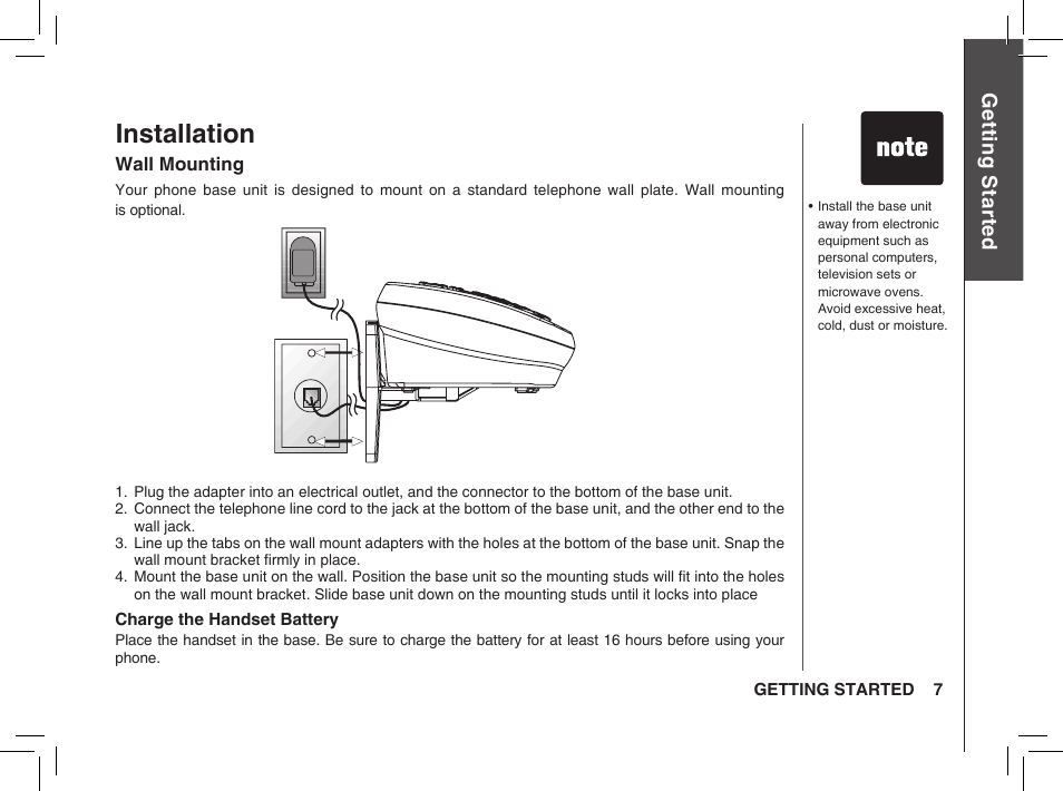 Installation | VTech BS5872 User Manual | Page 7 / 53