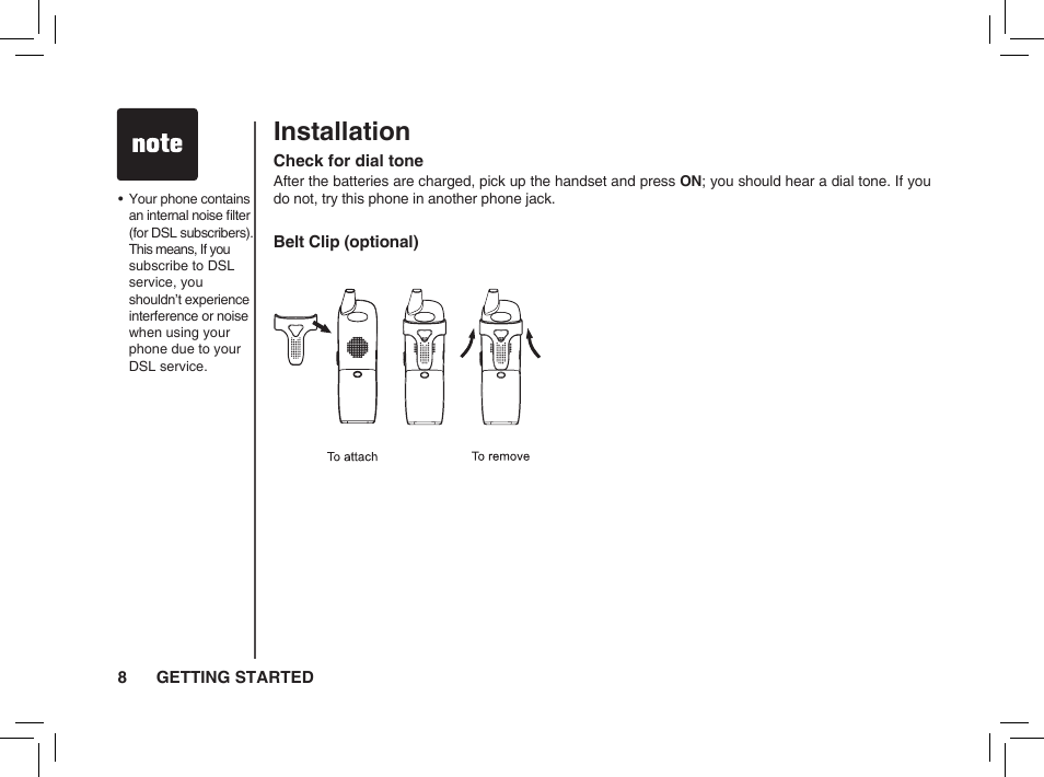 Installation | VTech BS5872 User Manual | Page 8 / 53