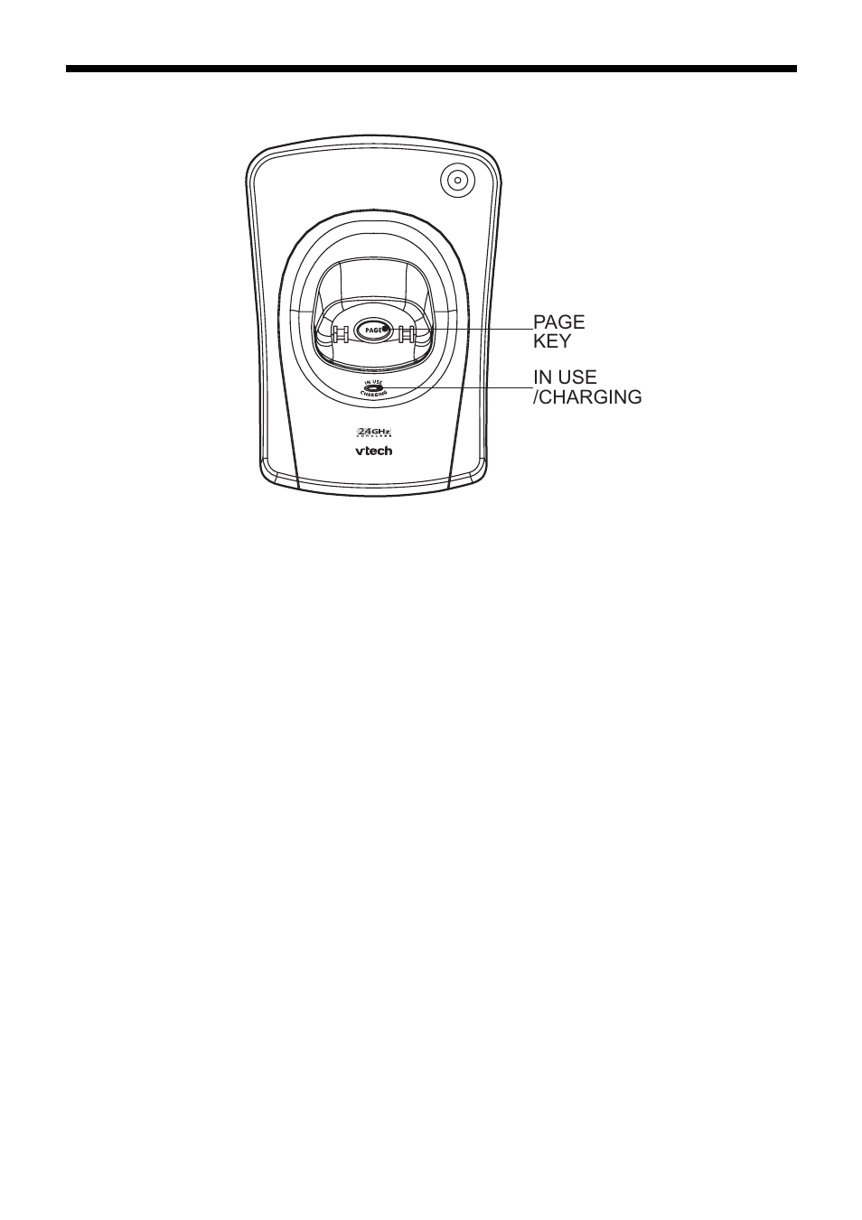 Base unit features, In use/charging led | VTech Telephone User Manual | Page 7 / 24