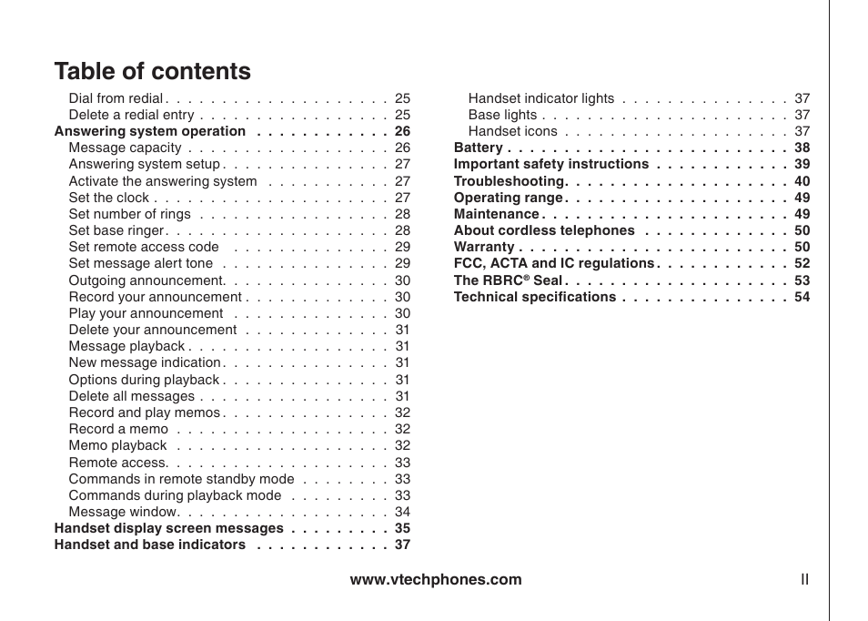 VTech i6790 User Manual | Page 3 / 61