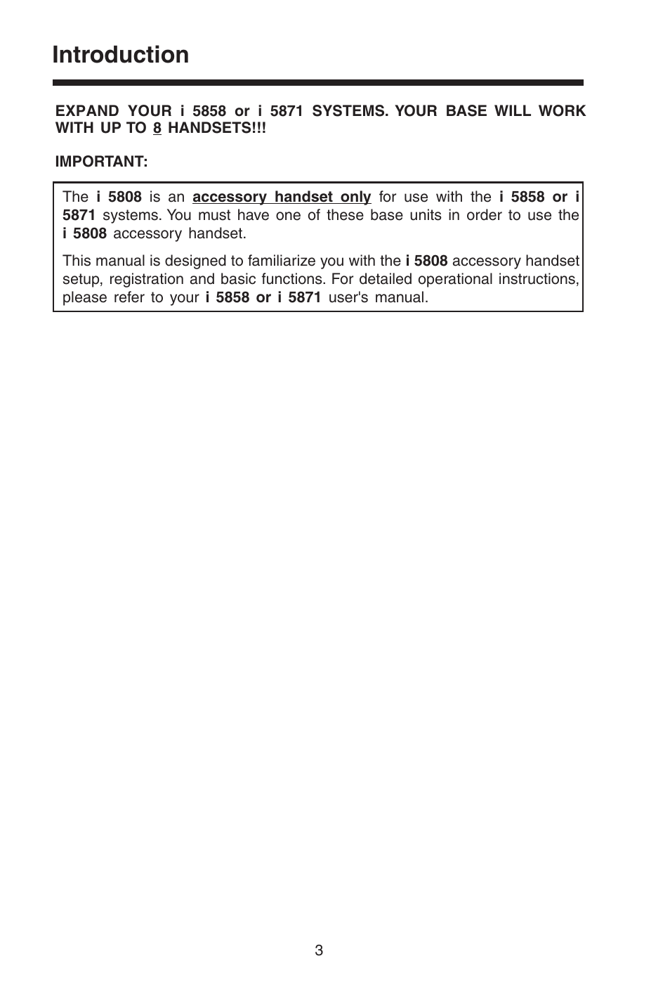 Introduction | VTech i 5808 User Manual | Page 4 / 23