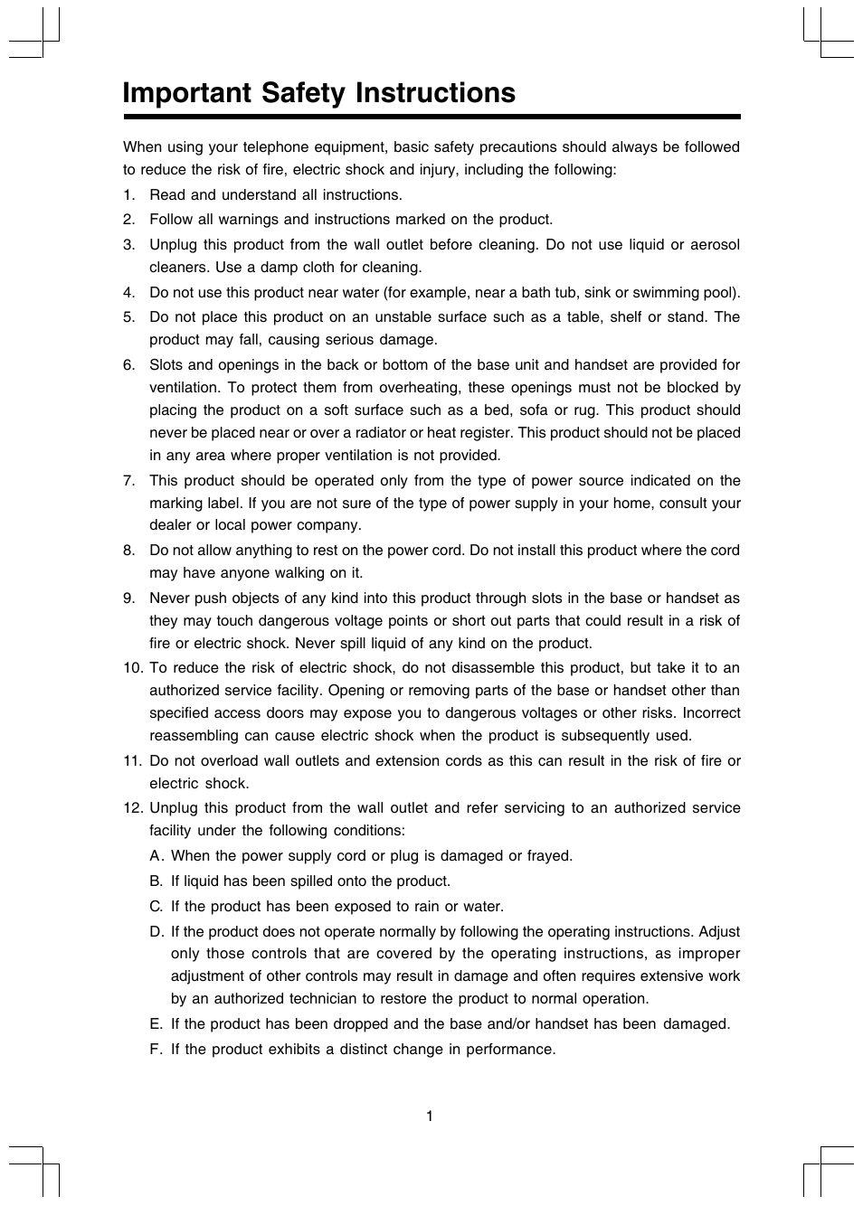 Important safety instructions | VTech I 5858 User Manual | Page 3 / 60
