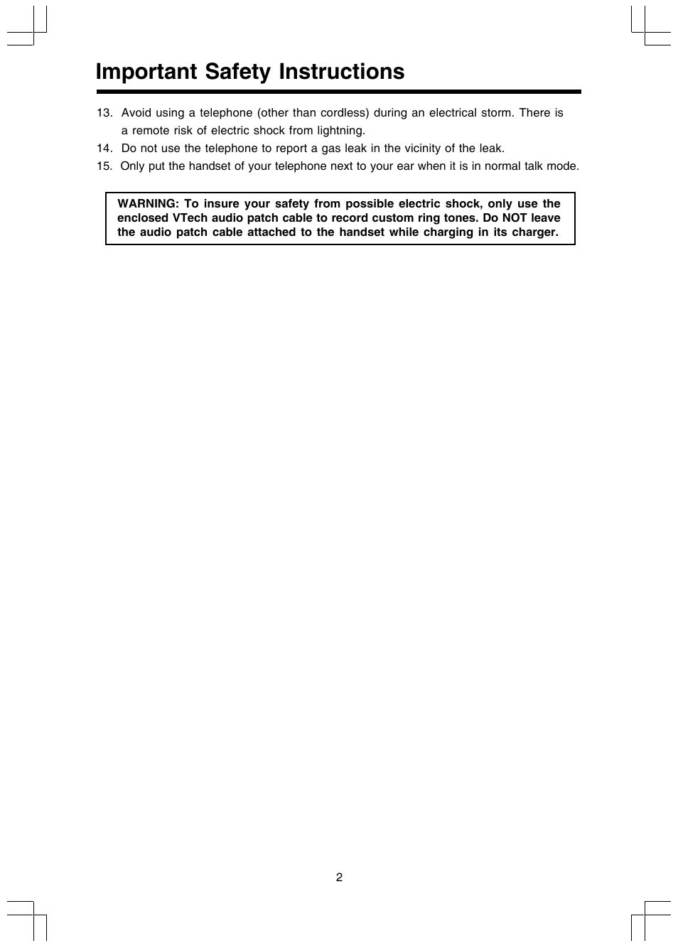 Important safety instructions | VTech I 5858 User Manual | Page 4 / 60