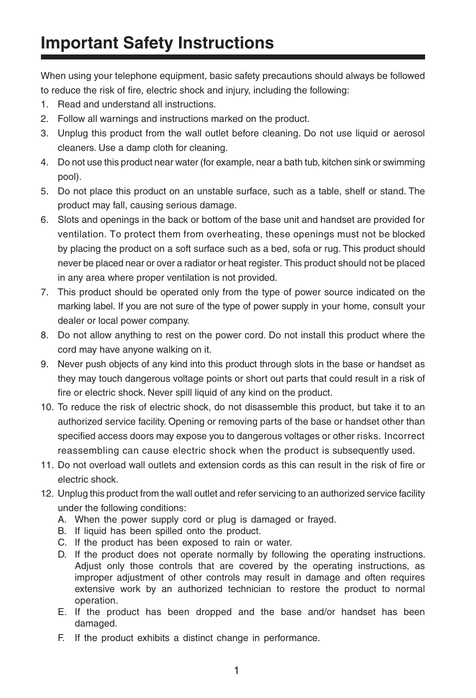 Important safety instructions | VTech gz2334 User Manual | Page 2 / 35