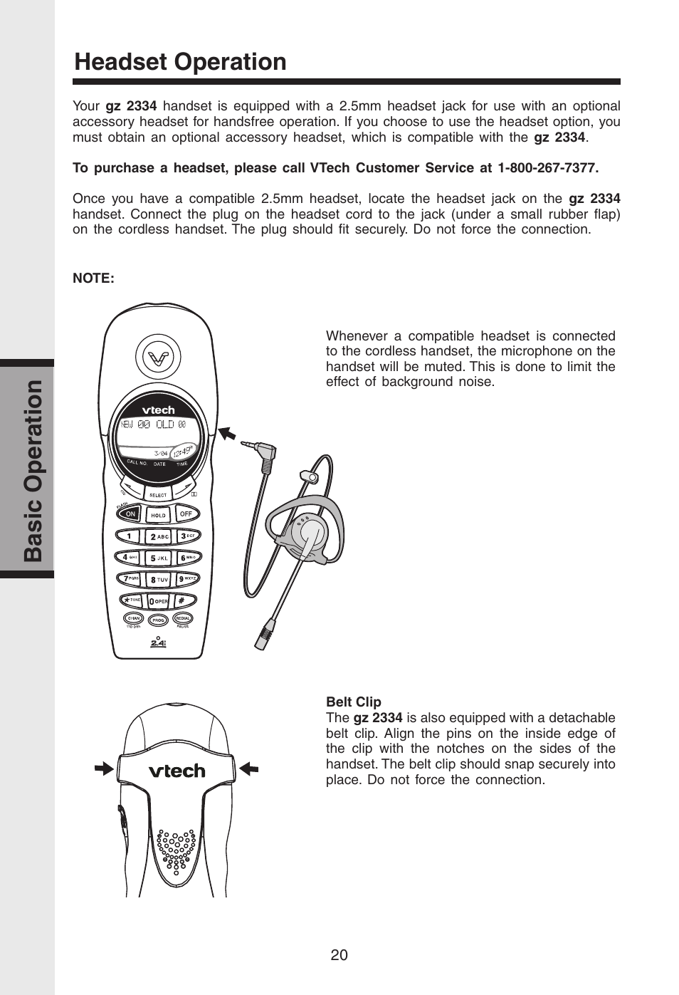 Basic operation | VTech gz2334 User Manual | Page 21 / 35