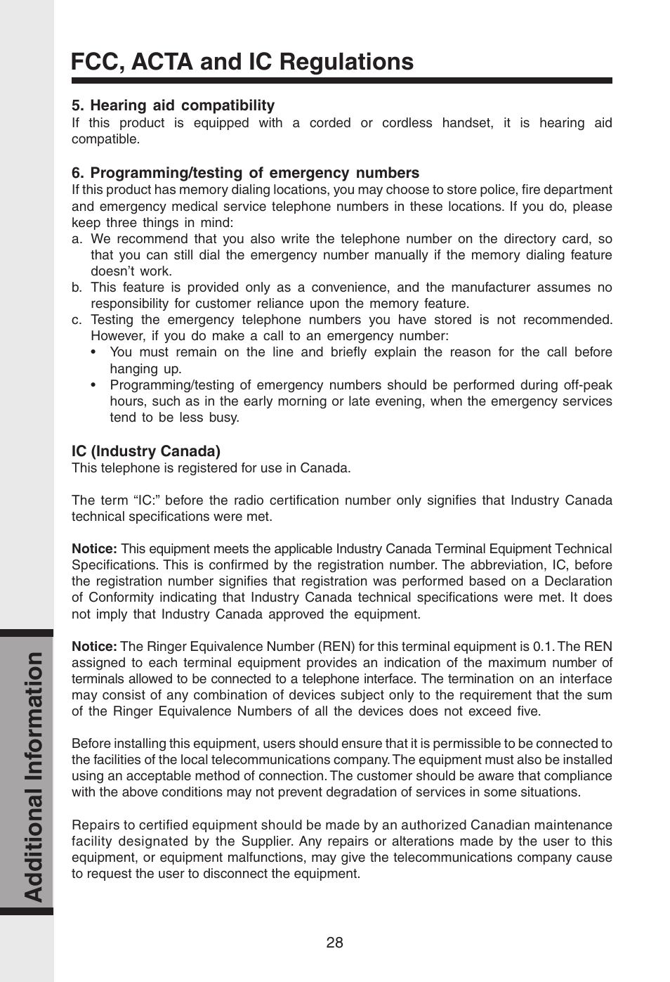 Ad ditional inf ormation ad ditional inf ormation | VTech gz2334 User Manual | Page 29 / 35