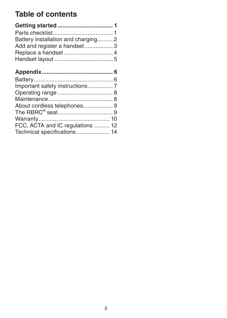 VTech LS6205 User Manual | Page 3 / 18