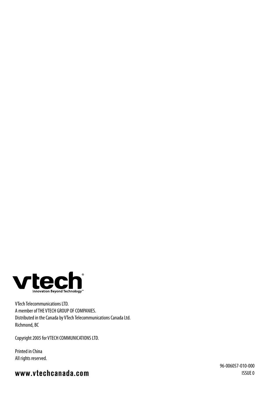 VTech IP8100 User Manual | Page 12 / 12