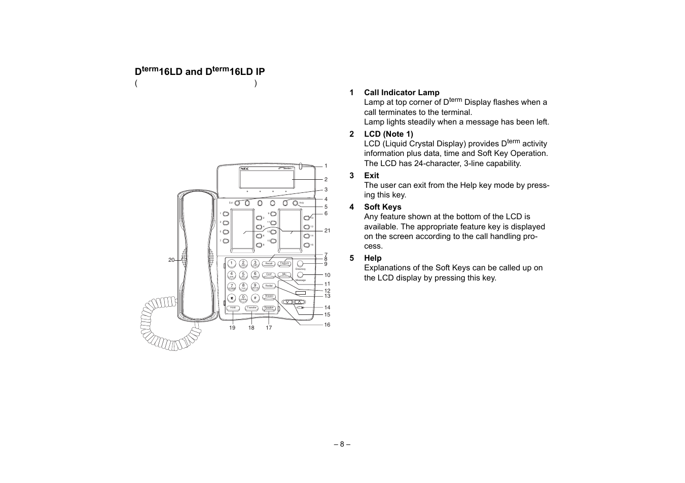 Dterm 16ld, 16ld and d, 16ld ip | Term | VTech NEAX 2400 IPX User Manual | Page 12 / 80