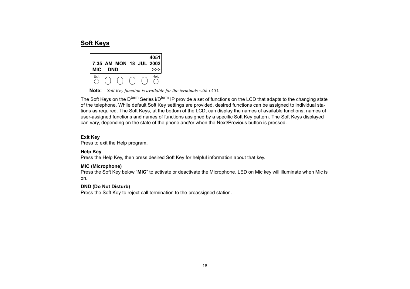 Soft keys | VTech NEAX 2400 IPX User Manual | Page 22 / 80