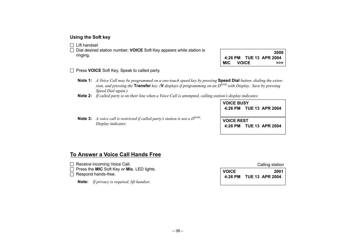 To answer a voice call hands free | VTech NEAX 2400 IPX User Manual | Page 42 / 80