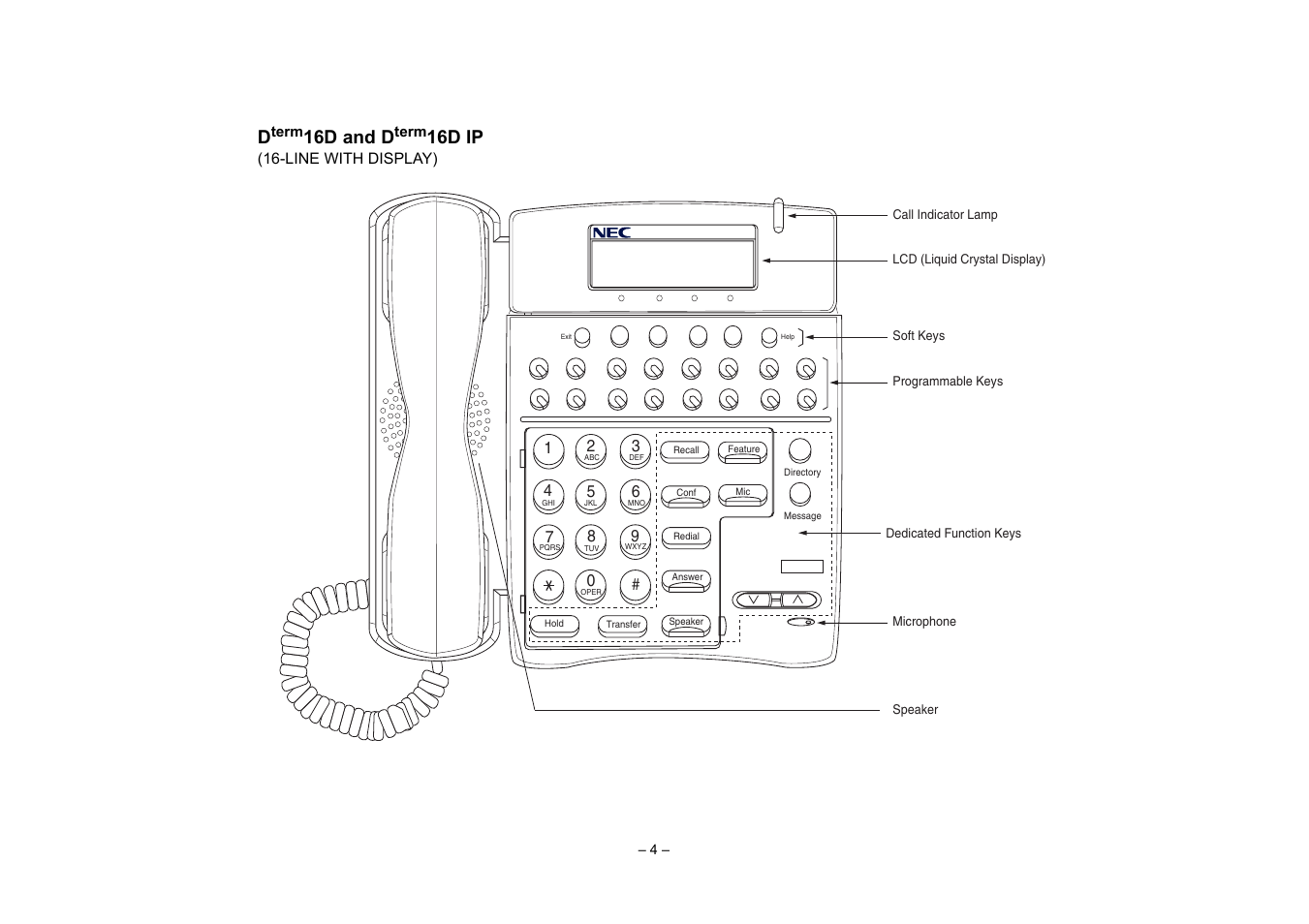 Dterm 16d, 16d and d, 16d ip | VTech NEAX 2400 IPX User Manual | Page 8 / 80