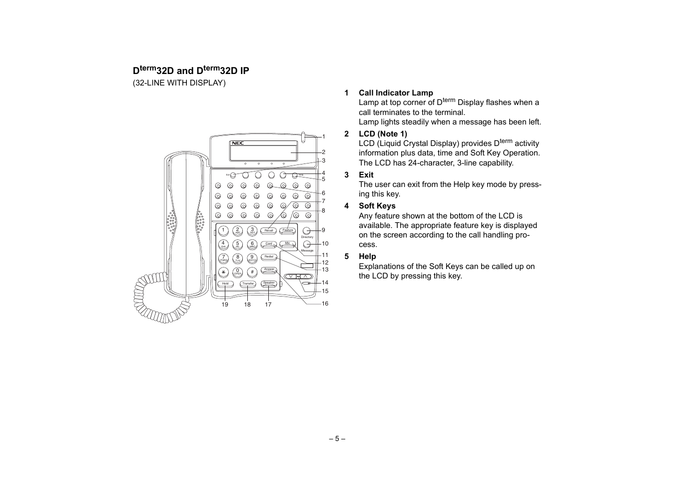 Dterm 32d, 32d and d, 32d ip | VTech NEAX 2400 IPX User Manual | Page 9 / 80