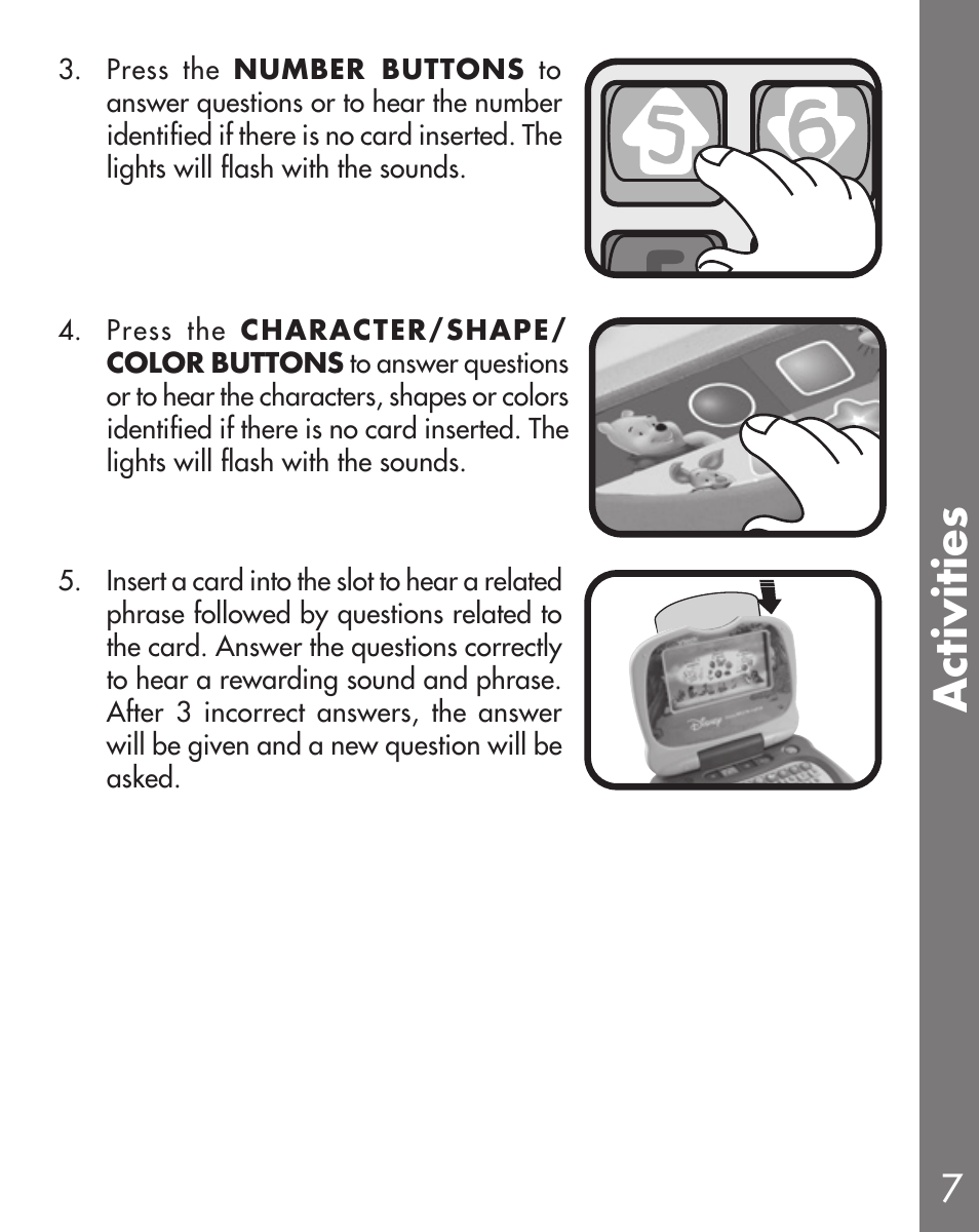 Activities | VTech Winnie the Pooh User Manual | Page 8 / 12