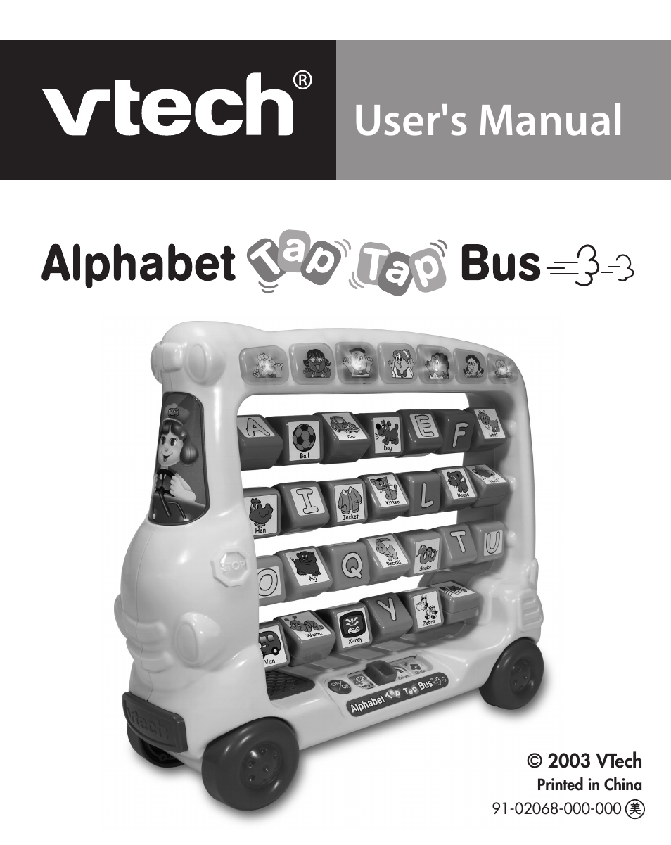 VTech Alphabet Tap Tap Bus User Manual | 8 pages
