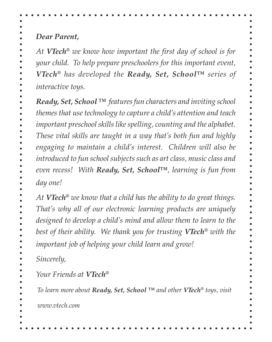 VTech Alphabet Tap Tap Bus User Manual | Page 2 / 8
