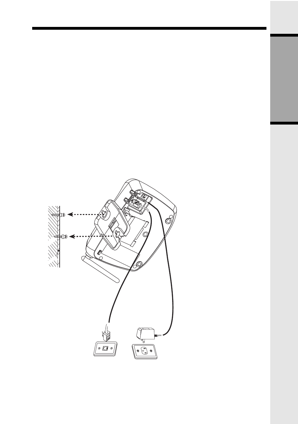 Wall mounting, Getting st a r ted | VTech CORDLESS TELEPHONE VT 9152 User Manual | Page 7 / 28