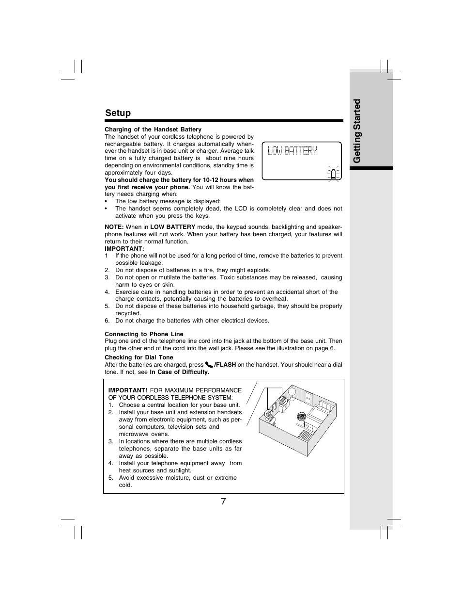 7getting started setup | VTech I 6783 User Manual | Page 7 / 45